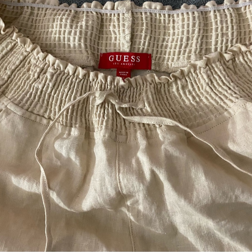 Guess Beige Smocked Waist Pants